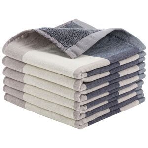 Kitchen Dish Colths Absorbent Dishclothes Drying Cloths 6Pcs Blue
